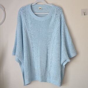 Sew In Love Sky Blue Women's Poncho Sweater